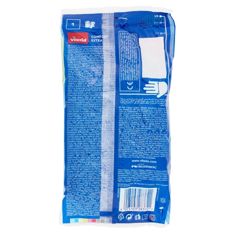 Vileda guanti casalinghi Comfort Extra in lattice, massima protezione e resistenza, taglia L